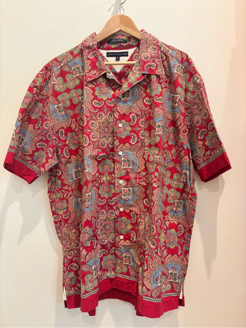 Vtg Tommy Hilfiger Men’s Shirt Paisley Boho Cotton Size XXL